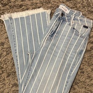 Cello Light Blue Jeans with White Pinstripes